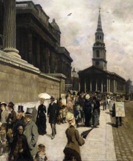 Detail from ‘The National Gallery’ by Giuseppe De Nittis (1877)
