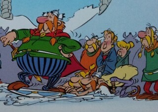 Chief Vitalstatistix and his shieldbearers, by Didier Conrad