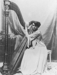 Marie Williams at the harp.