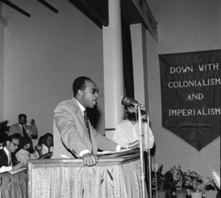 Fanon speaking in Accra in 1958