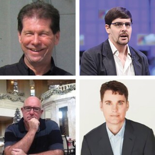 Clockwise from top left: Hal Finney, Gavin Andresen, Robert MacGregor, Stefan Matthews
