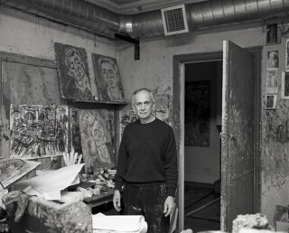 Leon Kossoff in his studio, 1998. Photograph © Toby Glanville