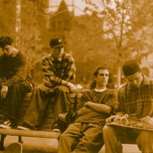 Skateboarders in Copley Square back in the day.