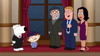 Brian, Stewie, David Mamet, Alan Bennett and Yasmina Reza