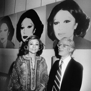 Farah Pahlavi and Andy Warhol photographed in New York, 1977.