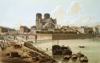 Notre-Dame as it was in 1830, by Feodor Hoffbauer (1870s).