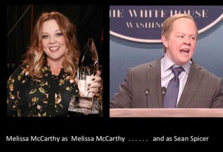 Melissa McCarthy as Melissa McCarthy and Sean Spicer