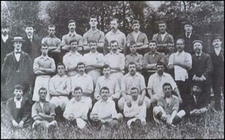 Thames Ironworks FC in 1899 (Syd King is in the middle of the second row from the back)