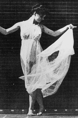 Isadora Duncan dancing.