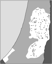 Map showing Israeli settlements in Palestine