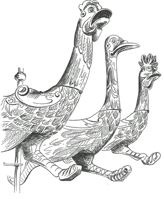 Fairground creatures from Barbara Jones’s ‘The Unsophisticated Arts’ (Little Toller Books, £30).