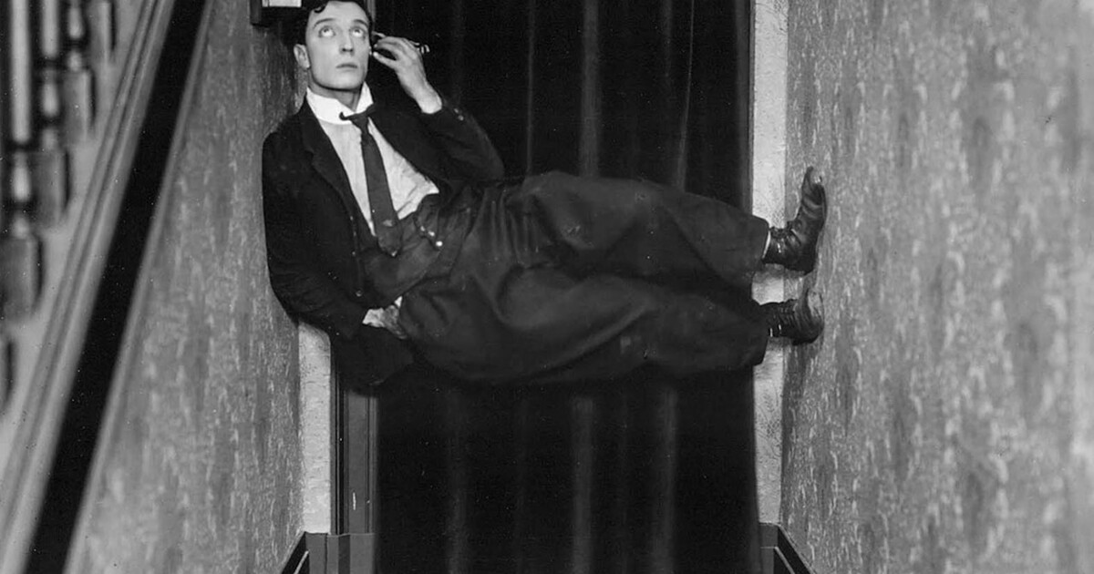 Buster Keaton at the piano, 1962